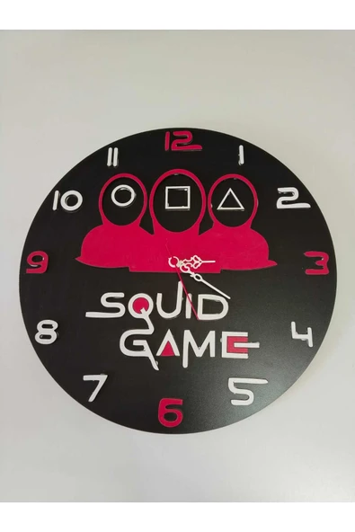 Squidgame model Modern ahşap Duvar saati - Resim 2