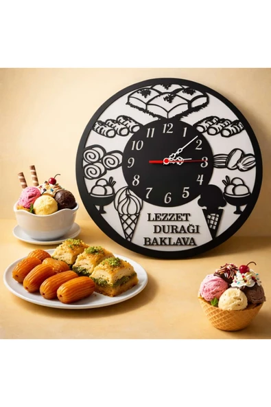 BAKLAVA VE DONDURMA FİRMALARI İÇİN Yeni Tasarım Modern Duvar Saati Şık Ve Kalite Bir Arada No:A16 ürün görseli 1