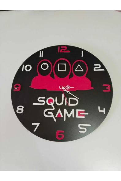 Squidgame model Modern ahşap Duvar saati - Resim 3