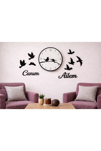 Duvar saati 40 cm kuş temalı 8 adettir no 104 ürün görseli 1