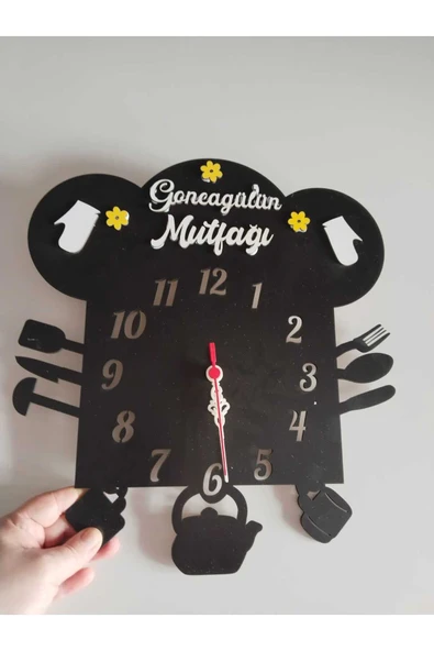 MUTFAK DUVAR SAATİ KİŞİYE ÖZEL İSİMLİ MUTFAK MALZEMELERİ TEMALI Usta kep ürün görseli 1