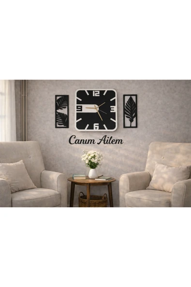 Duvar saati 40 cm çiçekler 30 cm no59 ürün görseli 1