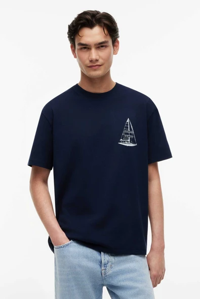 TJM RLX SAILBOAT SS TEE Erkek Mavi T-Shirt - DM0DM23184 ürün görseli 1