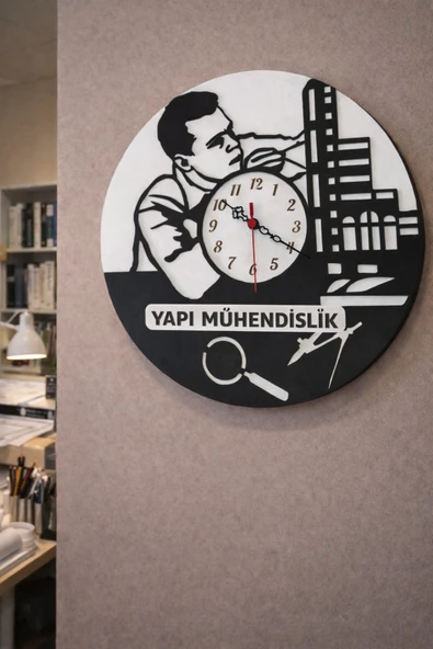 Mühendislik firmaları için tasarlanmış duvar saati 40 cm no 4006 ürün görseli 1