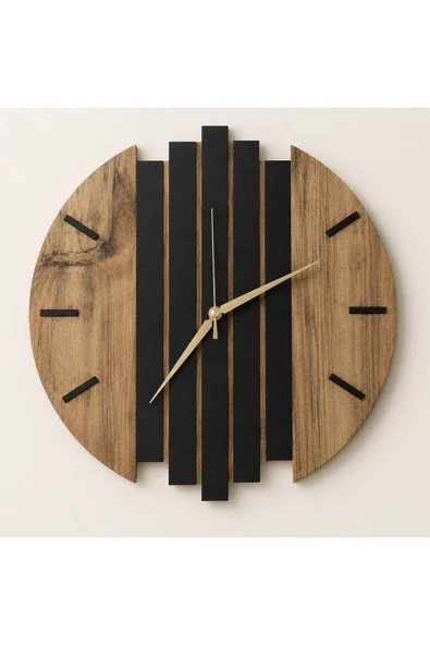 Modern Ahşap Duvar Saati 50cm - Resim 2