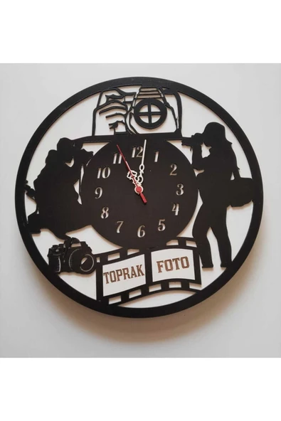 40 cm MDF Duvar Saati, Dekoratif Tasarım, Sessiz Mekanizma, Şık FOTO FOTOĞRAFÇI No: mrc09 ürün görseli 1