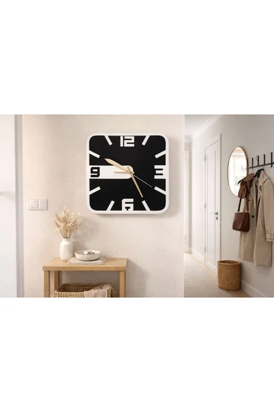 40 cm MDF Duvar Saati, Dekoratif Tasarım, Sessiz Mekanizma, Şık Ev ve Ofis Değer Katar No: mrc913787 ürün görseli 1