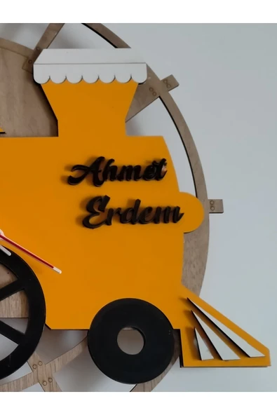 Tren Duvar Saati Kişiye Özel İsim yazılı ürün görseli 1