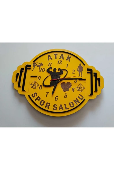 SPOR SALONU ***kick boks **fitness***judo**tekvando ***TEMALI DUVAR SAATİ ürün görseli 1