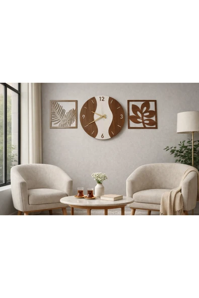 Salon duvar saati 40 cm çiçekler 30 cm müthiş güzellikte no30023 ürün görseli 1