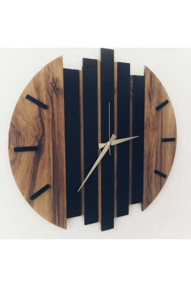 Modern Ahşap Duvar Saati 44 Cm ürün görseli 1