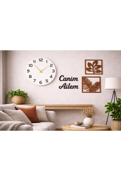 Duvar saati 40 cm çiçekler 30 cm tasarım şık no 30024 ürün görseli 1