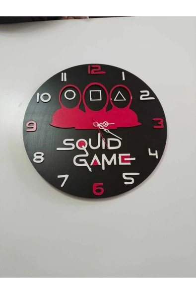 Squidgame model Modern ahşap Duvar saati - Resim 7