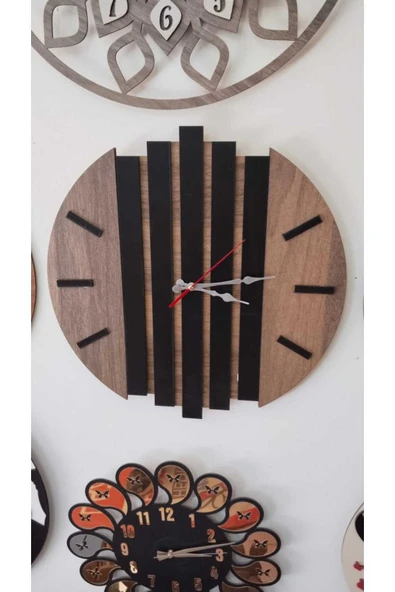 Modern ahşap Duvar saati - Resim 6