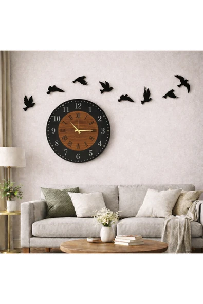 Salon ve Odalar için duvar saati canım ailem temalı saat 40 cm dir .no 78 ürün görseli 1