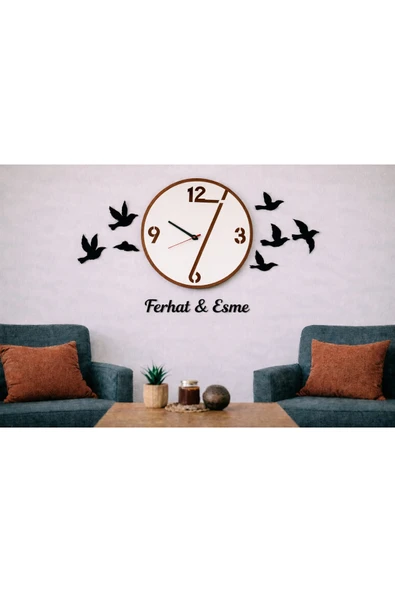 Duvar saati 40 cm kuş temalı 8 adettir no 1020 ürün görseli 1