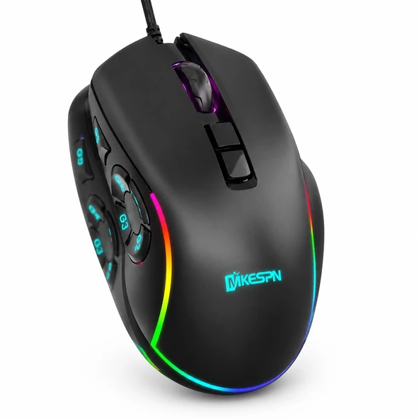 Rgb Gaming Mouse 12800 Dpi 10 Tuş Makro 1000Hz Siyah X9 ürün görseli 1