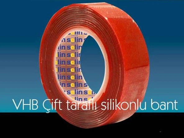 Çift Taraflı Akrilik ize Bant 18 mm x 2 metre Kırmızı VHB ürün görseli 1
