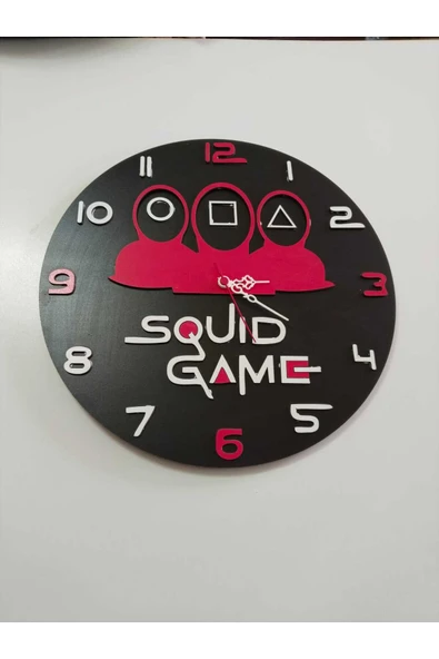 Squidgame model Modern ahşap Duvar saati - Resim 4