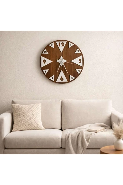 40 cm MDF Duvar Saati, Dekoratif Tasarım, Sessiz Mekanizma, Şık Ev ve Ofis Değer Katar No: mrc913787 ürün görseli 1