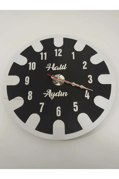SALON-ODA-İŞ YERİ için DUVAR SAATİ 6mm mdf siyah-beyaz ÇOK ŞIK TASARIM ürün görseli 1