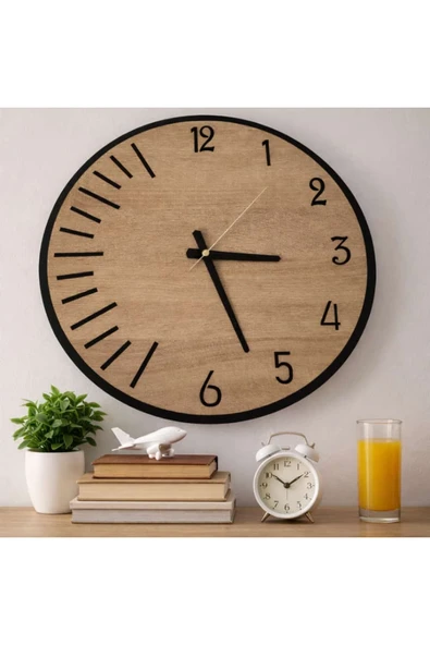 40 cm MDF Duvar Saati, Dekoratif Tasarım, Sessiz Mekanizma, Şık Ev ve Ofis Değer Katar No: mrc91379 ürün görseli 1