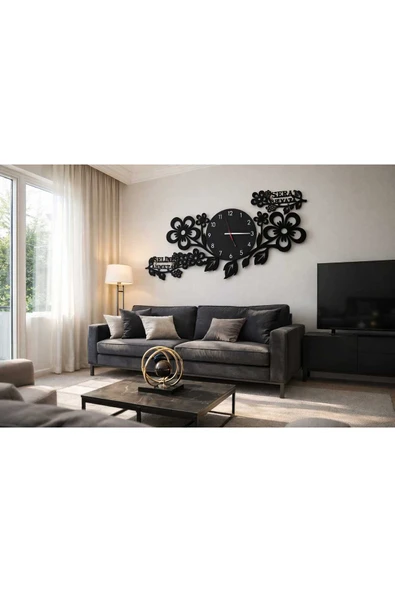 KİŞİYE ÖZEL Yeni Tasarım Modern SALON DUVAR SAATİ 60 cm ürün görseli 1