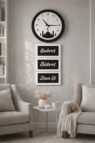 Salon ve odalar için tasarlanmış duvar saati 40 cm dir çerçeve 20*30 cm dir no 27 ürün görseli 1