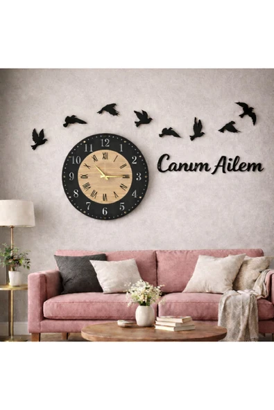 salon ve Odalar için duvar saati kişiselleştirilebilir no 80 ürün görseli 1