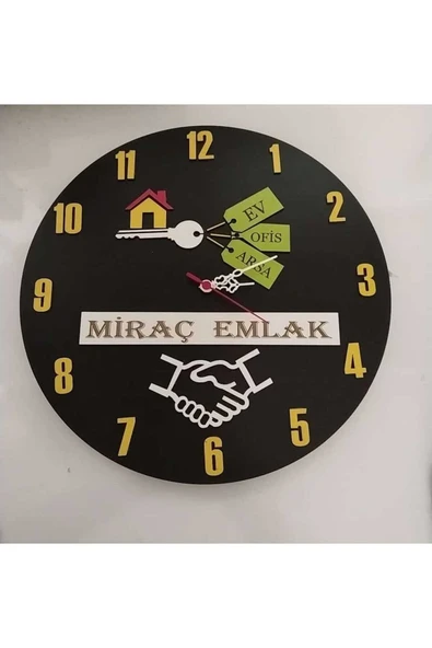MODERN AHŞAP DUVAR SAATİ SAĞLAM **ÇOK ŞIK** ve BİRARADA..NO:30 ürün görseli 1