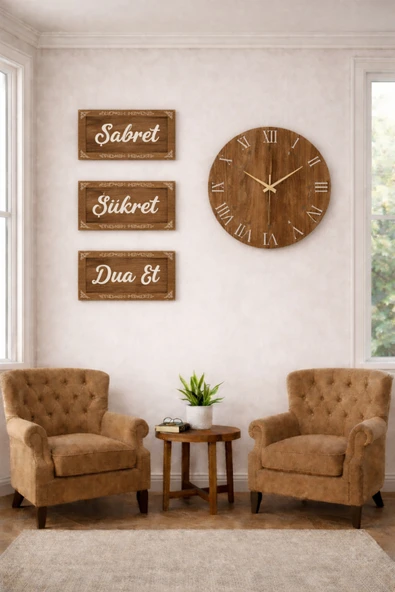 Salon ve Odalar için duvar saati sık ve modern saat 40 cm dir çerçeve 20*30 cm dir no 82 ürün görseli 1