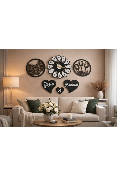 Salon papatya modeli şık tasarım saati 40 cm no 30009 ürün görseli 1