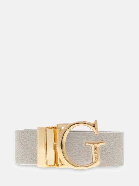 Guess Ella Logolu Ayarlanabilir ve Çift Taraflı Kadın Krem Kemer BW7861P3430-DRM ürün görseli 1