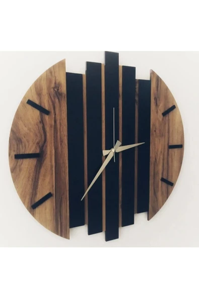 Modern Ahşap Duvar Saati 35cm - Resim 3