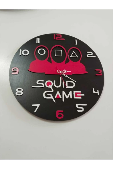 Squidgame model Modern ahşap Duvar saati - Resim 5