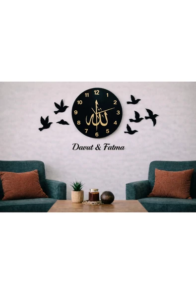 Duvar saati kişiye özel 40 cm şık ve modern no 148 ürün görseli 1