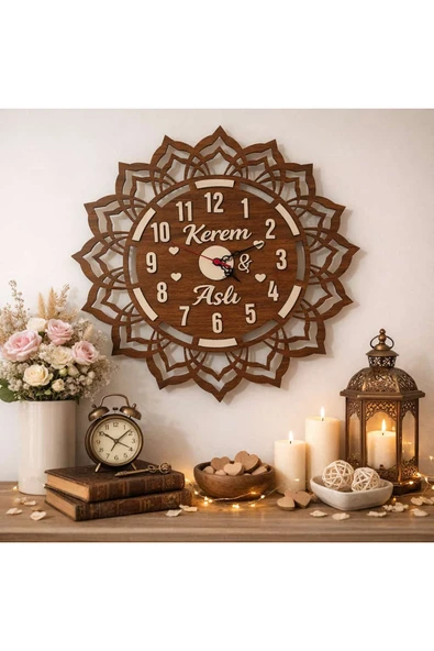 40 cm MDF Duvar Saati, Dekoratif Tasarım, Sessiz Mekanizma, Şık Ev ve Ofis Değer Katar No: mrc129007 ürün görseli 1