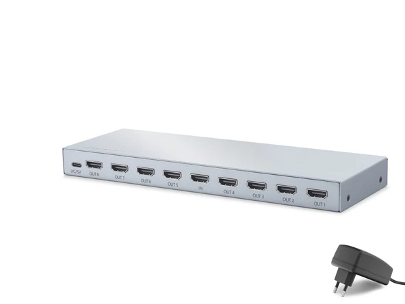 Hdmi Splitter 4K 1 In 8 Out Gri HDX1430 ürün görseli 1