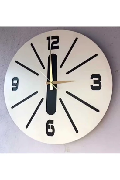 MODERN AHŞAP DUVAR SAATİ SAĞLAM **ÇOK ŞIK** ve BİRARADA..NO:29 ürün görseli 1