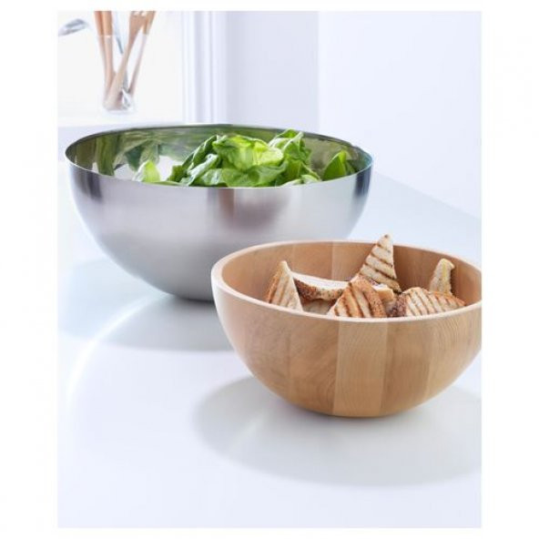Bambu Servis Kasesi Ölçü 20 Cm IKEA Bambu Kase-Adet - Resim 2