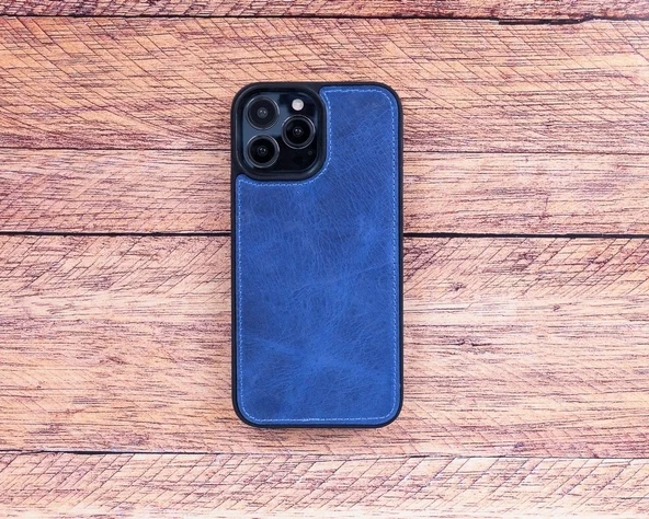 Apple iPhone 13 Pro Uyumlu Deri Cüzdanlı Kılıf Lacivert - Resim 4