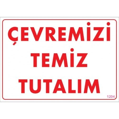 Pvc Levha quot;Çevremizi Temiz Tutalımquot; 25*35 cm ürün görseli 1