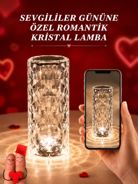 Sevgililer Günü İçin Hediye Kristal Lamba Sevgiliye Hediye USB Şarjlı Gece Lambası (Kopya) ürün görseli 1
