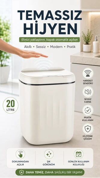 20 Litre büyük Çöp Kovası Sensörlü Hareket Algılayan ürün görseli 1
