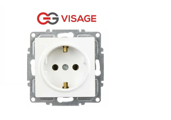 Visage Beyaz Topraklı Priz Çerçevesiz - Priz ve Anahtar İçin Uyumlu Çerçeve ürün görseli 1