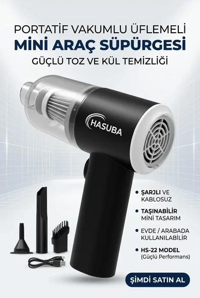 Portatif Oto Süpürgesi Mini Araç İçi El Süpürgesi Kompakt Temizlik Cihazı Modeli ürün görseli 1