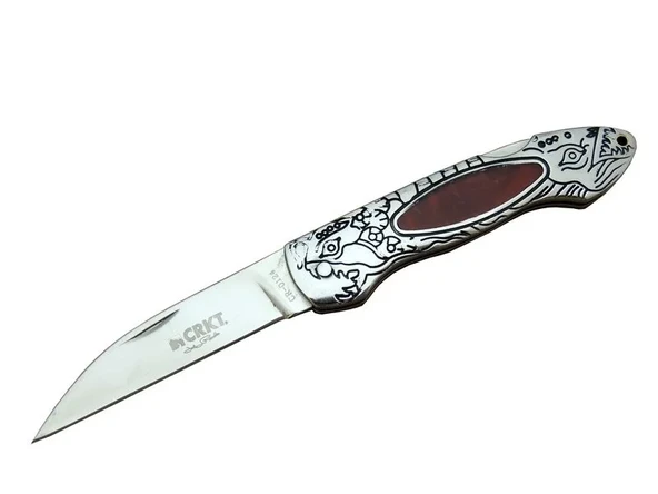 CRKT CR 0124 RD Kamp Çakı 20 cm - Metal Desenli Sap, Kılıflı, Kutulu ürün görseli 1