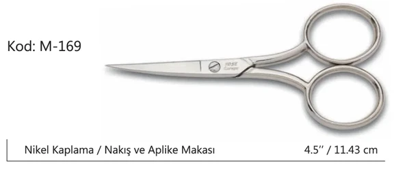 Rose Europe Az Kalın Nakış Makası Süper Kalite No:4,5 11,43 CM ürün görseli 1