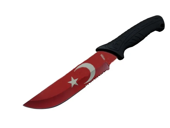 Ayyıldız MF032 RD Kırmızı  Bıçağı 31cm - Testere Detaylı Bıçak, Kılıflı, Plastik Sap ürün görseli 1