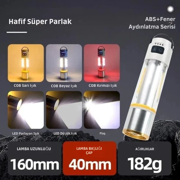 Gold Police GP-222 Çok Fonksiyonlu Kamp Lambası 1000 Lümen ürün görseli 1